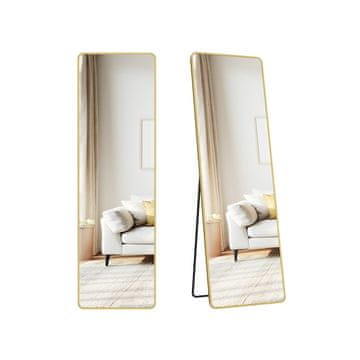 Songmics Ogledalo pune duljine 150x40 cm zlatno
