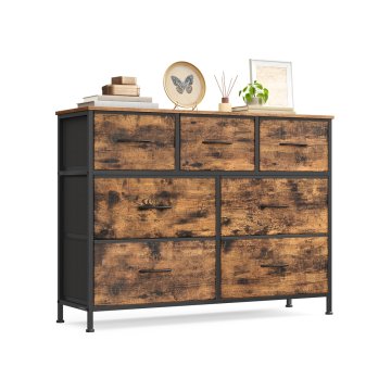 Songmics Komoda 7 tkanina ladice 30x988x737 cm smeđa