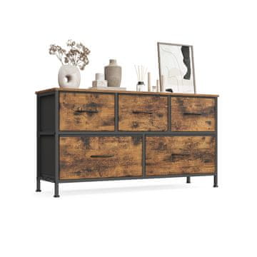 Songmics Komoda 4 tkanine ladice 30x98.8x52.2 cm smeđa