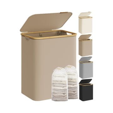 Songmics Košara za rublje 52x385x705 cm smeđa