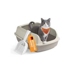 Songmics Kutija za pijesak za mačke 505x375x195 cm bež