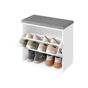 Songmics Klupa za cipele 30x60x535 cm Bijela Siva