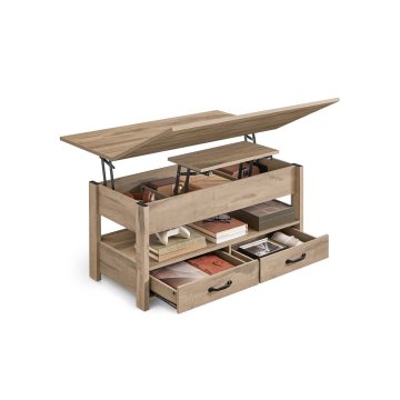 Songmics Stolić za kavu podesive visine 50x100x491 cm smeđi