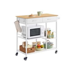 Songmics Kuhinjski kolica 45x987x90 cm bež bijela