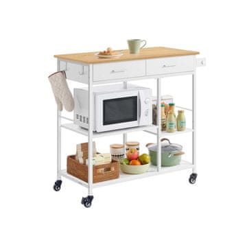 Songmics Kuhinjski kolica 45x987x90 cm bež bijela