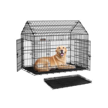 Songmics Kavez za psa 120x725x109 cm Crni