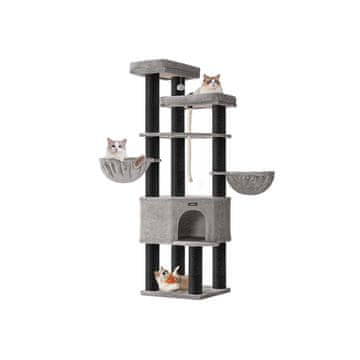 Songmics Stablo za mačke 55x55x1867 cm Sivo