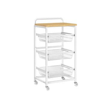 Songmics Kolica za posluživanje 4 razine 317x40x76 cm smeđa