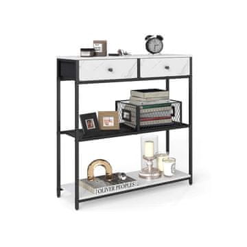 Songmics Konzolni stol 24x76x80 cm Bijela Crna