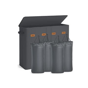 Songmics Košara za rublje 3 pregrade 84x33x75 cm tamnosiva