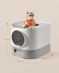 Songmics Kutija za pijesak za mačke 54x428x40 cm Siva