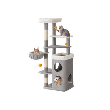 Songmics Stablo za mačke 53x46x152 cm Sivo