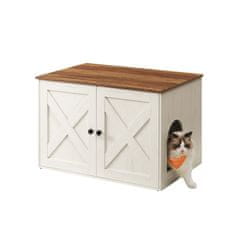 Songmics Kućica za mačji pijesak 70x50x50 cm smeđa