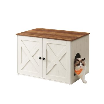 Songmics Kućica za mačji pijesak 70x50x50 cm smeđa