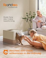 Songmics Kutija za pijesak za mačke 543x425x378 cm Bež