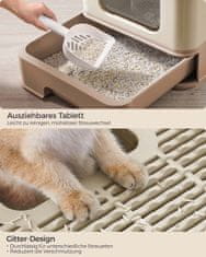 Songmics Kutija za pijesak za mačke 543x425x378 cm Bež