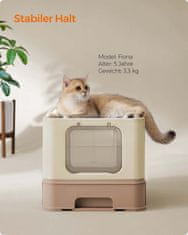 Songmics Kutija za pijesak za mačke 543x425x378 cm Bež