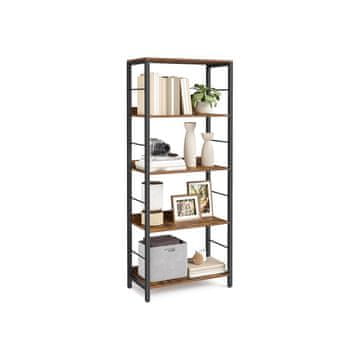 Songmics Knjigovodstveni regal 5 polica 30x60x144 cm smeđa