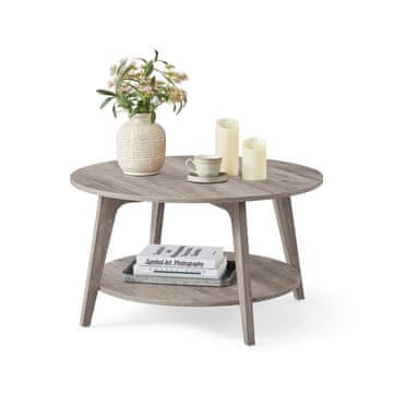 Songmics Kava stol okrugli 80x45 cm sivi