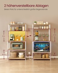 Songmics Kuhinjska polica 40x80x1684 cm smeđa