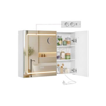 Songmics Ormarić sa ogledalom 165x50x60 cm Bijeli