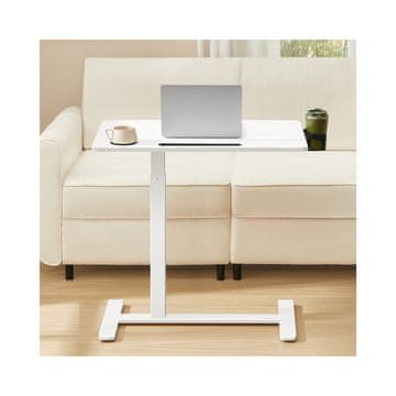 Songmics Bočni stol 80x45x65-102 cm Bijeli