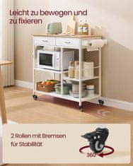 Songmics Kuhinjski kolica 45x987x90 cm bež bijela