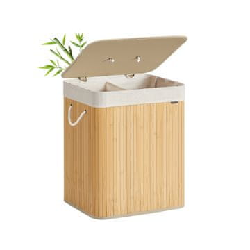 Songmics Košara za rublje 50x40x61 cm prirodna