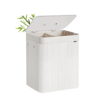 Songmics Košara za rublje 50x40x61 cm Bijela