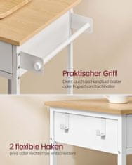 Songmics Kuhinjski kolica 45x987x90 cm bež bijela