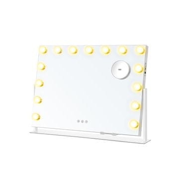 Songmics Ogledalo za šminkanje 58x43 cm Bijelo