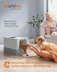 Songmics Kutija za pijesak za mačke 543x425x378 cm Siva