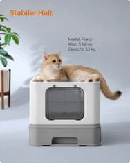 Songmics Kutija za pijesak za mačke 543x425x378 cm Siva