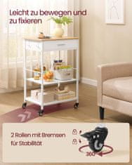 Songmics Kuhinjski kolica 47x60x90 cm Bež Bijela