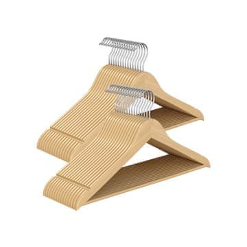 Songmics Držači za odjeću drveni 43x21 cm prirodni
