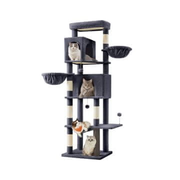 Songmics Višenamjenski mačji toranj 59x48x1907 cm Sivi