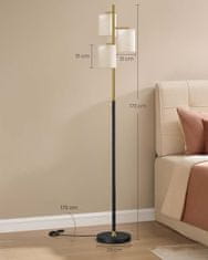 Songmics Podna lampa 29x29x173 cm Zlatna