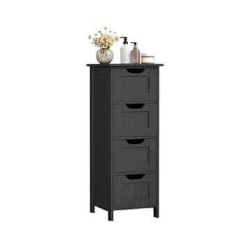 Songmics Kupaonska ormarić s 4 ladice 30x30x82 cm Crni