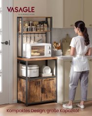 Songmics Kuhinjska polica 40x60x170 cm smeđa