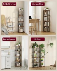 Songmics Polica s 5 razina 238x38x139 cm smeđa