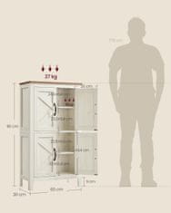 Songmics Kupaonska ormarić 30x60x110 cm Bijela