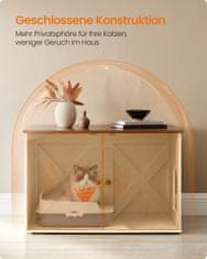 Songmics Kućica za mačji pijesak 70x50x50 cm smeđa