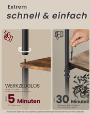 Songmics Polica 238x60x139 cm smeđa