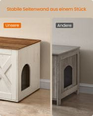 Songmics Kućica za mačji pijesak 70x50x50 cm smeđa