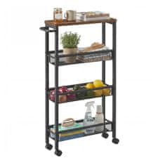 Songmics Kuhinjski kolica 13x454x77 cm smeđa