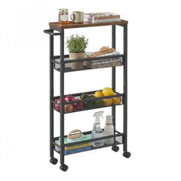 Songmics Kuhinjski kolica 13x454x77 cm smeđa