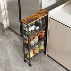 Songmics Kuhinjski kolica 13x454x77 cm smeđa