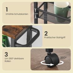 Songmics Kuhinjski kolica 13x454x77 cm smeđa