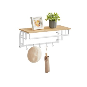 Songmics Zidni vješalica za kapute 30x66x27 cm smeđa