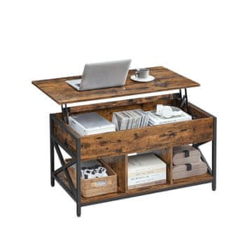 Songmics Klub stol 50x100x465-62 cm smeđa crna